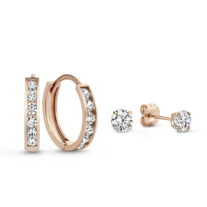 Brillane™ | 14K Gouden Stenen Oorbellen­set