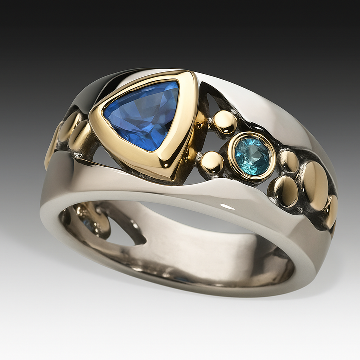 Vintage Blue Zirconia Boho Ring