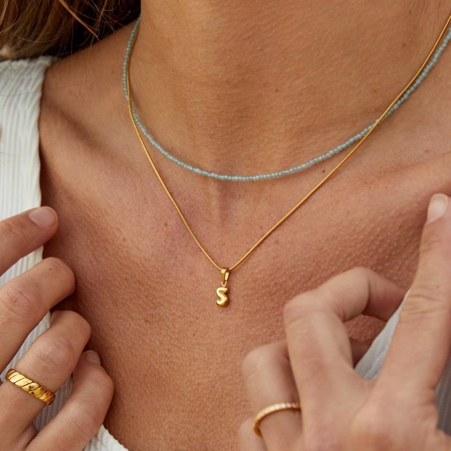 Sophisticated Bubble Letter Necklace