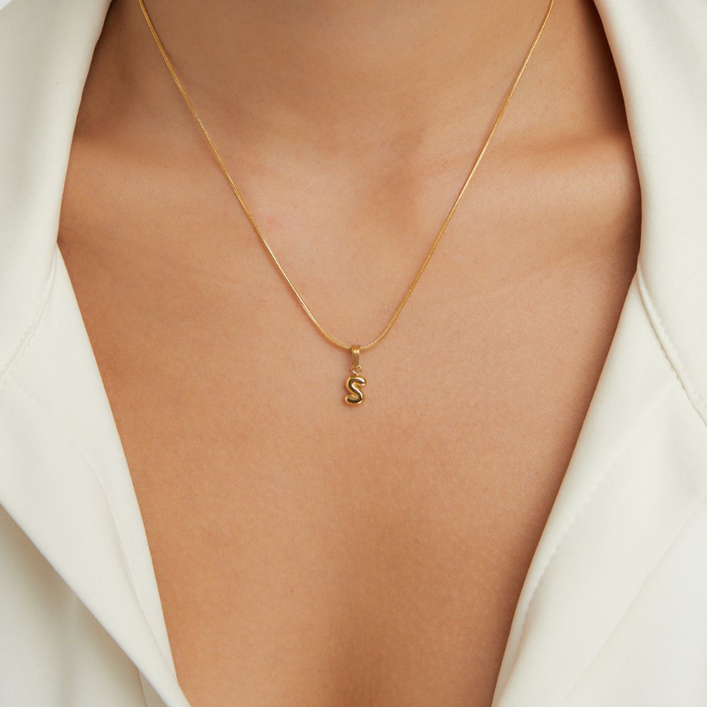 Sophisticated Bubble Letter Necklace